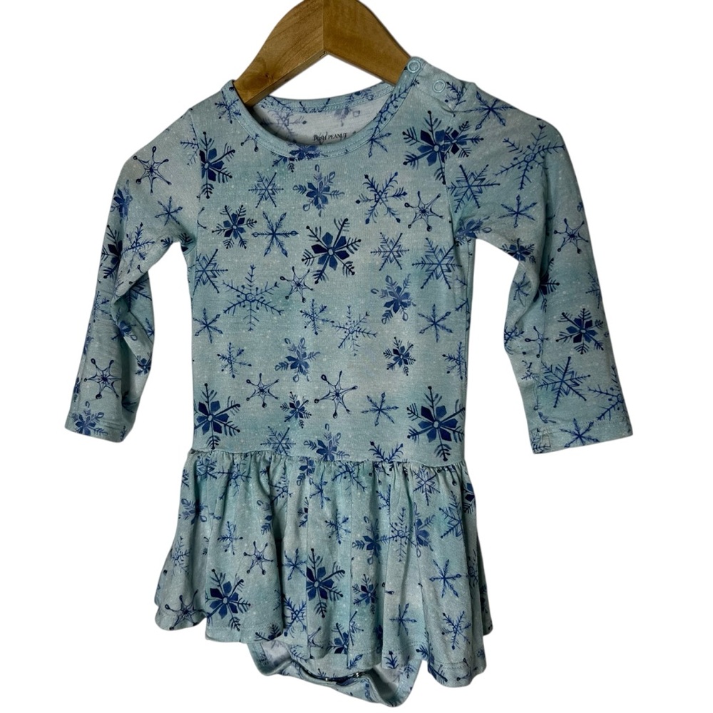 Posh Peanut Bodysuit Twirl Dress Snowflake Print Size 2T